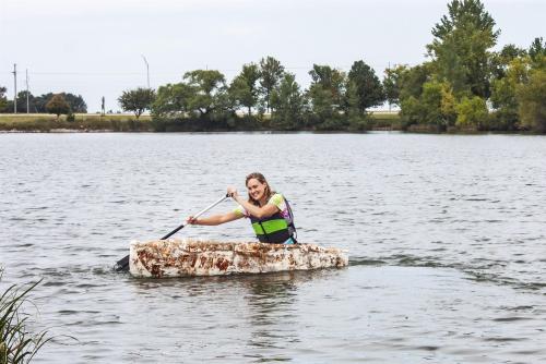 Is fungus the answer to climate change? Student who grew a mushroom canoe says yes.